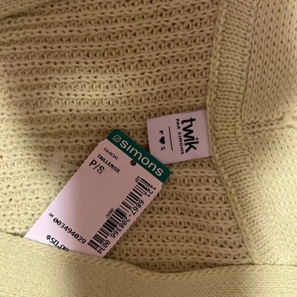 Lime green ribbed button-up V-neck sweater vest NWT - Picture 7 of 8